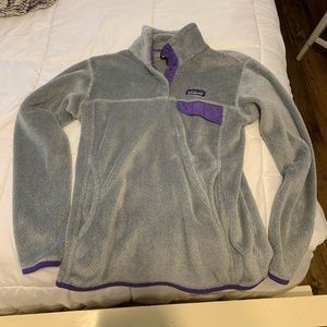 Grey and purple Patagonia pull over